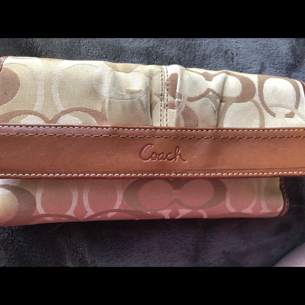 Authentic Coach trifold Wallet with check holder